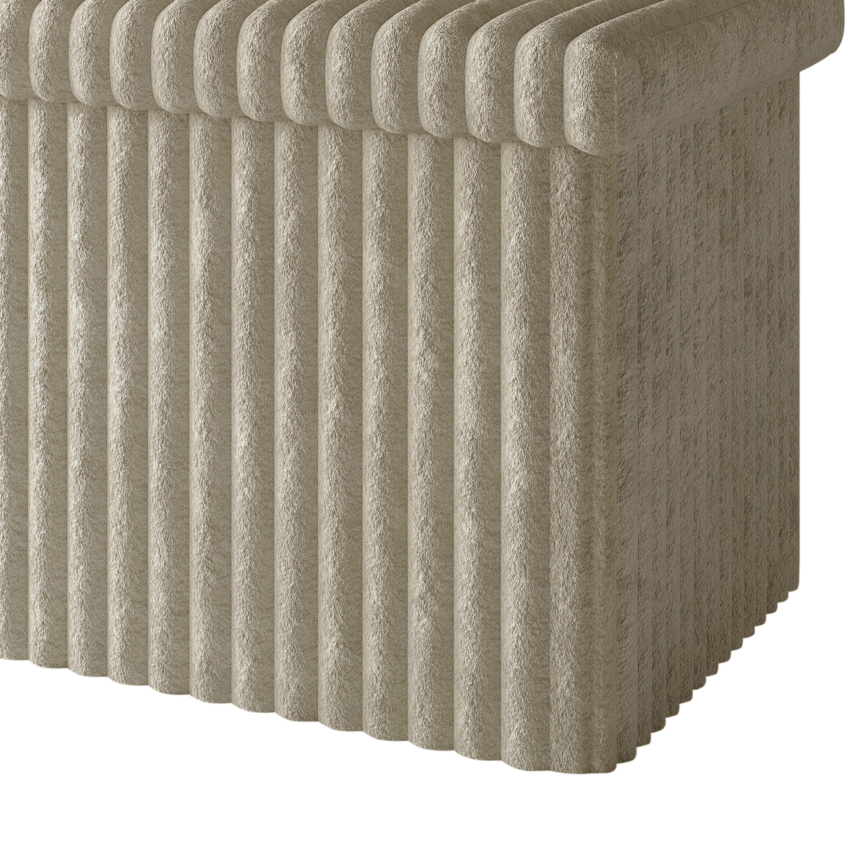 Favorer Florence 30" Tufted Upholstered Folding Storage Ottoman Bench (Set of 2)