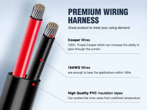 Nilight 2PCS 16 AWG 10 Feet Wiring Harness Extension Kit for LED Work Light Bar Led Pods Off Road Lights Driving Fog Light Boat Lighting