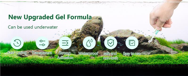Aquarium Glue, Clear Coral Glue for Plants, Rocks, Moss, Coral, Stone, Wood - Quick Drying, Fish Safe, Freshwater & Saltwater Aquascaping Aquarium Glue, Clear Coral Glue for Plants, Rocks, Moss, Coral, Stone, Wood - Quick Drying, Fish Safe, Freshwater & Saltwater Aquascaping
