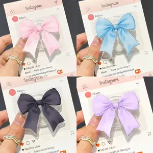 Cute Bow MagSafe Phone Grip, Aesthetic Ribbon Magnetic Pop Socket Kickstand for iPhone, Girly Phone Accessory