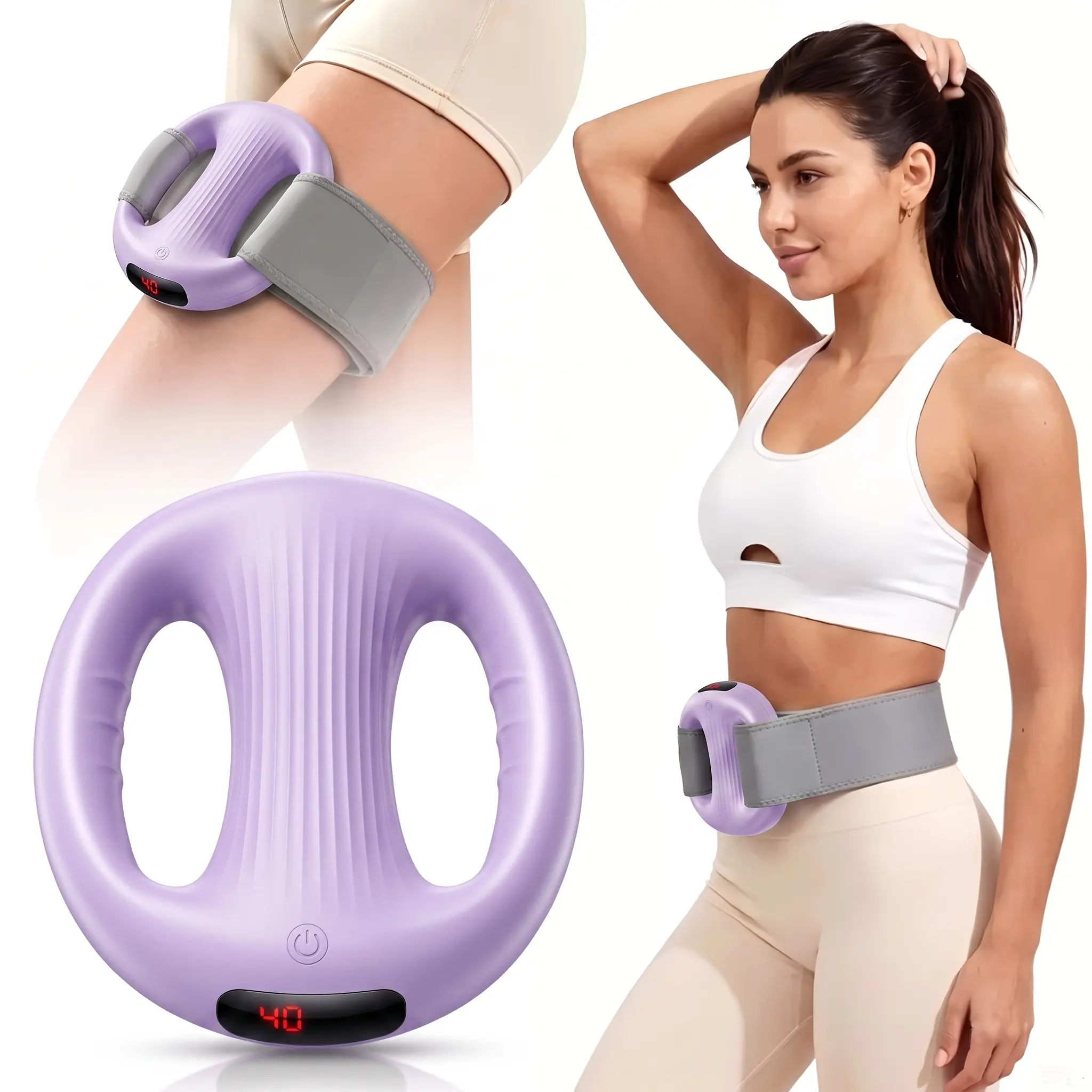 ABS Plastic Fascia Ring, New Model YXD18 with 12 Adjustable Modes for Home Body Training, Fits Large Waists up to 55 in, Abdominal Exercise Ab Training, Up To 55 Inches
