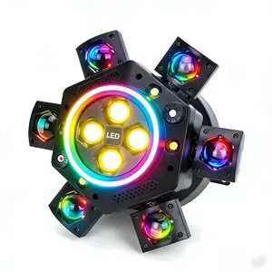 150W Moving Head DJ Lights 6 Arms Party Lights RGBW 6-IN-1 LED Stage Lights with Strobe Beam & Remote Control DMX512 for Wedding Party Disco KTV Event