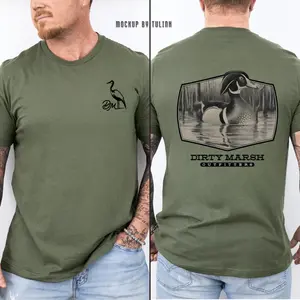 Dirty Marsh Outfitters T-Shirt – Vintage Wood Duck Marsh Hunting Graphic Tee, Southern Outdoor Shirt