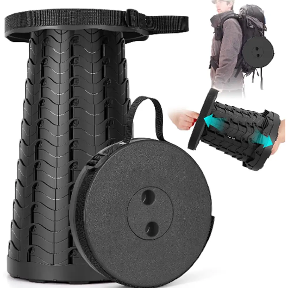 Portable Telescopic Adjustable Stool, Camping Furniture for Adults, 400lbs Max Weight, Lightweight & Sturdy, Ideal for Outdoor Camping, Father's Day Gift, Portable Telescopic Stool, Collapsible Handle Stools, Easy-Carry Stools
