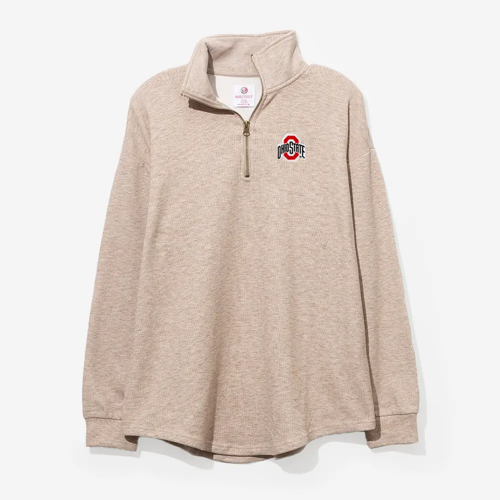 Ohio State Buckeyes Heathered Fleece Pullover | Tan