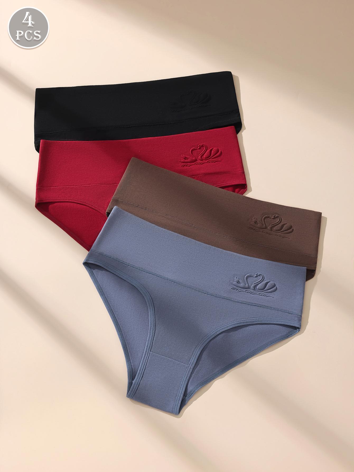 HOTCOM Women’s Style High-Waist Seamless Thongs – 4-Pack Smooth Tummy Control Cotton Panties for Everyday Comfort