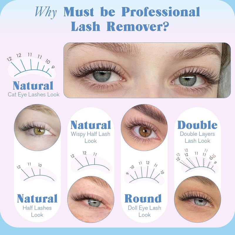 Natural Lash Clusters Kit DIY Lash Extension Kit Wispy Eyelash Extension Kit C-curly Individual Lashes Kit 9-12MM Short Eyelash Clusters with Lash Remover by Newcally