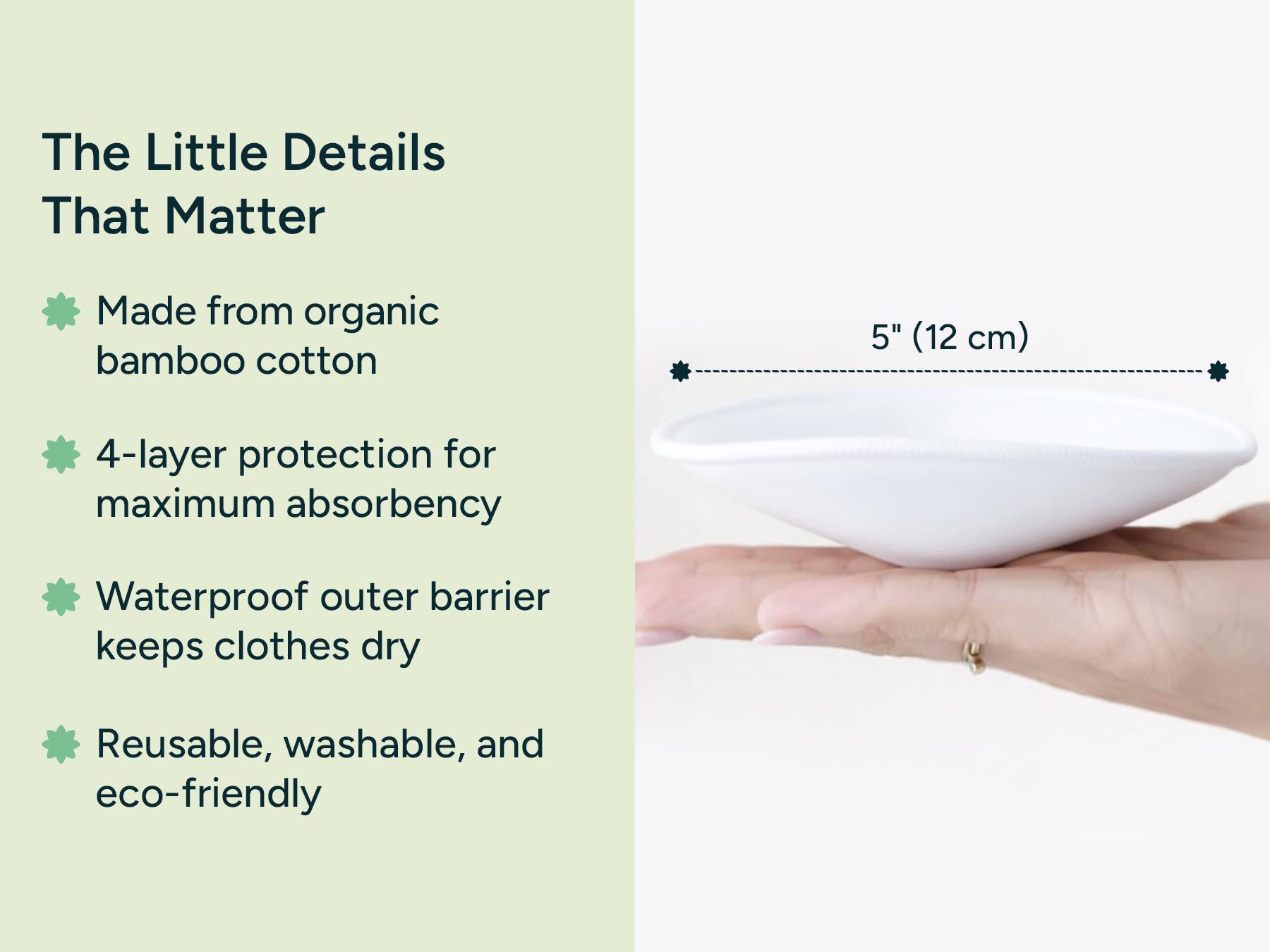 NintaraBaby Reusable Nursing Pads – 4-Layer Bamboo Cotton, Ultra-Soft, Absorbent & Leak-Proof, Contoured Comfort Fit, with Laundry Bag NintaraBaby Reusable Nursing Pads – 4-Layer Bamboo Cotton, Ultra-Soft, Absorbent & Leak-Proof, Contoured Comfort Fit, with Laundry Bag