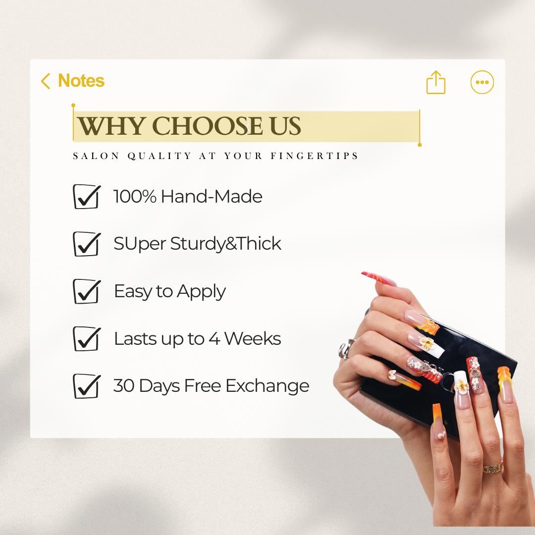 NailVesta NEW DROP COLLECTION – 100% Handcrafted 3D Press-On Nails | Reusable, Long-Lasting, Salon-Quality