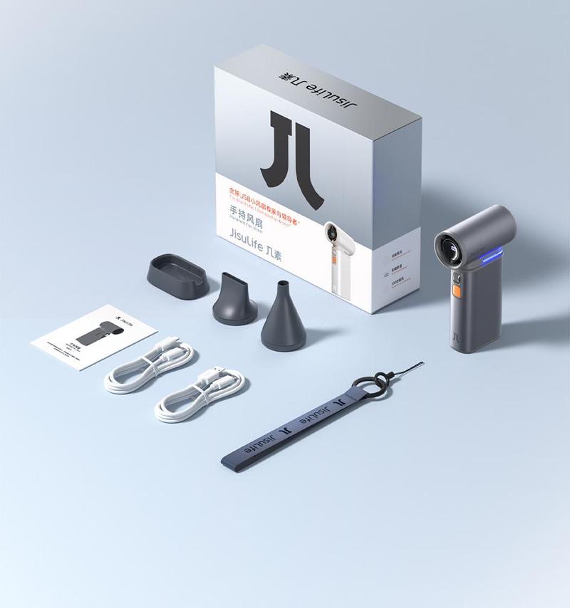 JISULIFE Portable Handheld Turbo Fan with 100 Speeds Adjustable Mini Personal Fan 9000mAh USB Rechargeable Battery Operated LED Display Powerful Cooling Solution