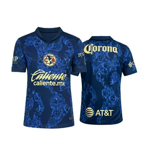 24 25 Mexico LIGA MX Club America Away Blue Short Sleeve Soccer Jersey Fans Version Breathable