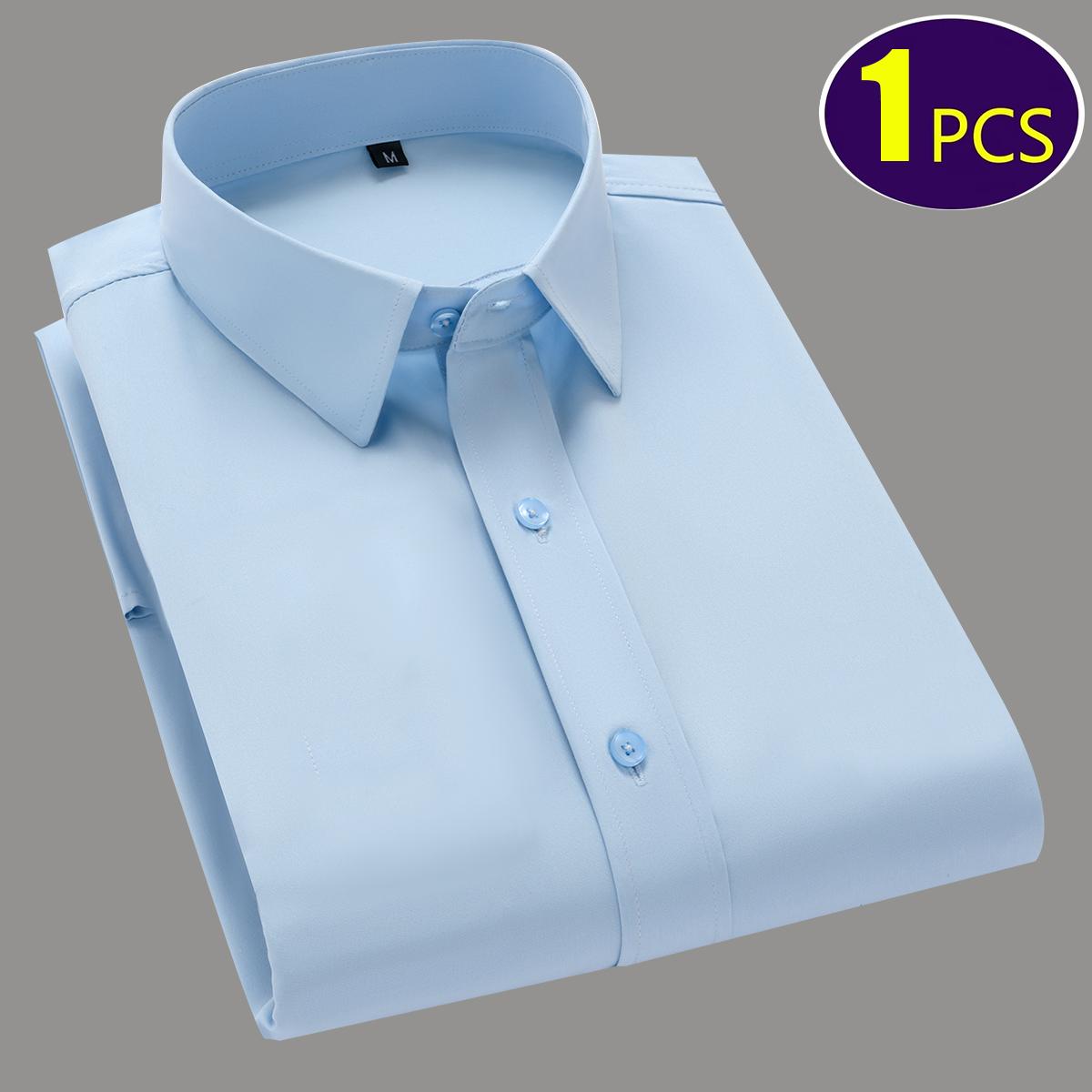 8-Pack Men's Long Sleeve Shirt Design Diamond Button Banquet Business Professional Dress Non-ironing Suit Shirt Casual Tooling