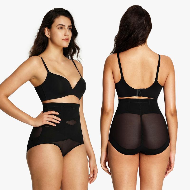 [MAX] Nebility Women's Mesh Breathable Shapewear Underwear Shorts, Black Shorts Comfort Basic Sexy Minimalist Compression Womenswear Highwaist Girdle Abdominal Binder Tummy Control Shaping Tummy Control Shapers