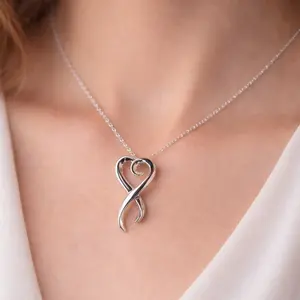 Memorial Ribbon Heart Charm/Pendant