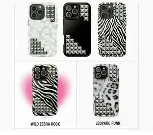 Studded Snow Leopard Tough iPhone Case, Tough Case For Her, Winter Phone Case, Phone Accessories For Men and Women