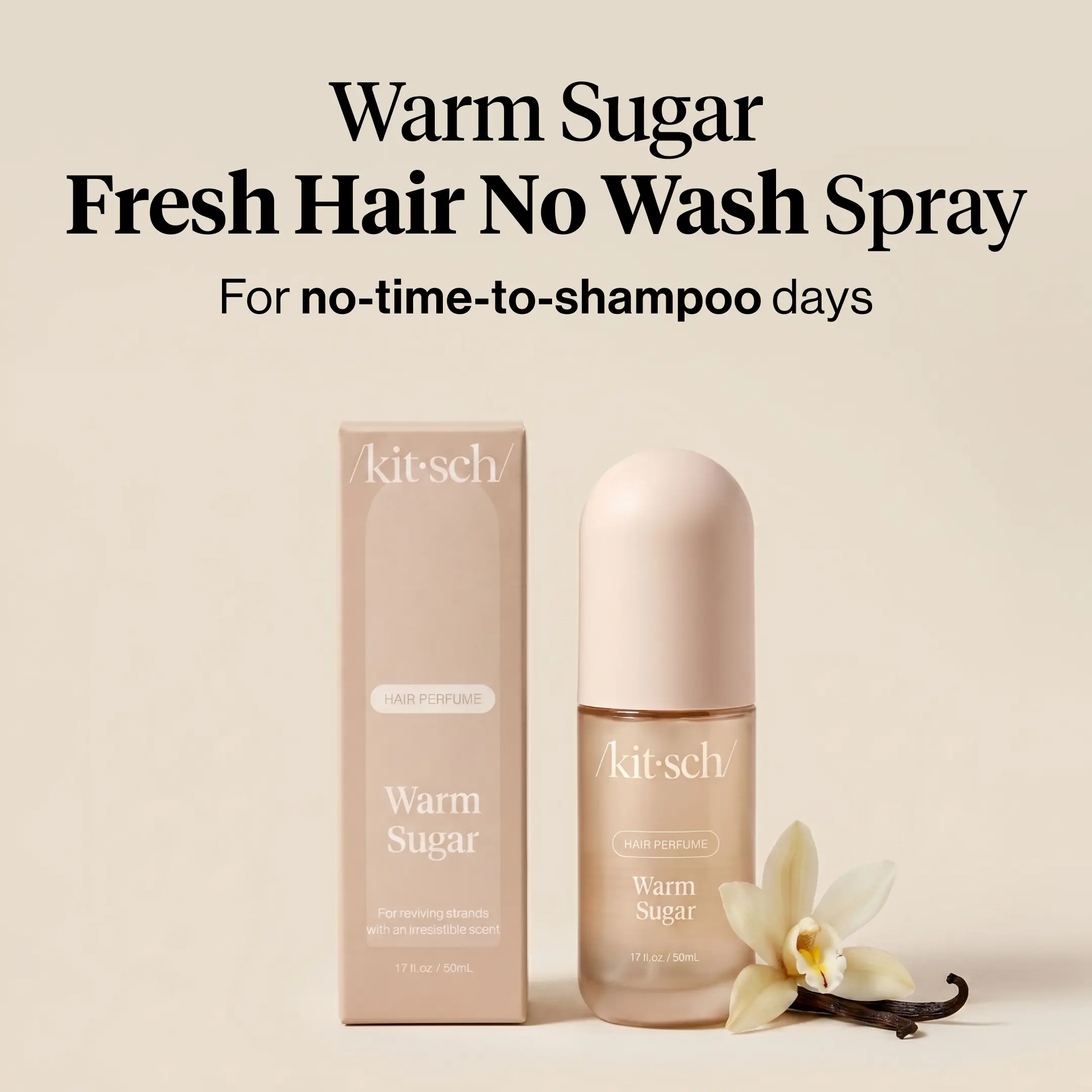 Warm Sugar Hair Perfume - Fresh Hair No Wash Spray – Kitsch Hair Perfume – Odor Eliminating Spray - Travel-Friendly Fragrance