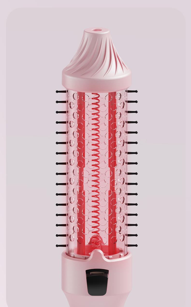 1.5” Ionic Heated Thermal Brush, 11 Temp Settings (110–210°C) – Pink