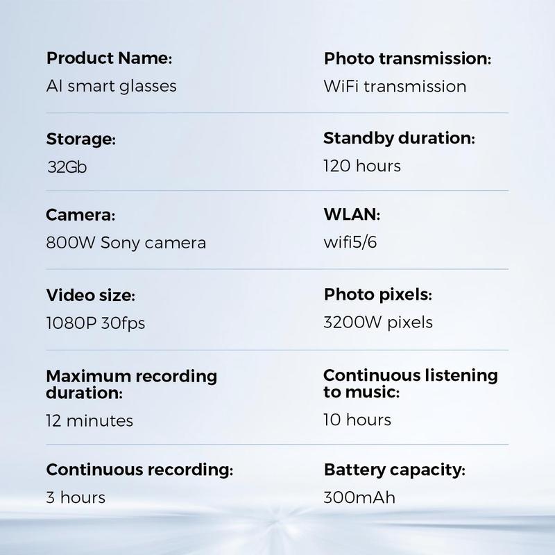 【Ivision6】AI Smart Glasses with 800W HD Camera – OpenAI Recognition, 1080P Anti-Shake Video, Real-Time Translation & Long Battery Life – Travel, Outdoor Adventures, Daily Fun, Hands-Free Convenience, Ideal Gift for Tech Enthusiasts & Frequent Travelers