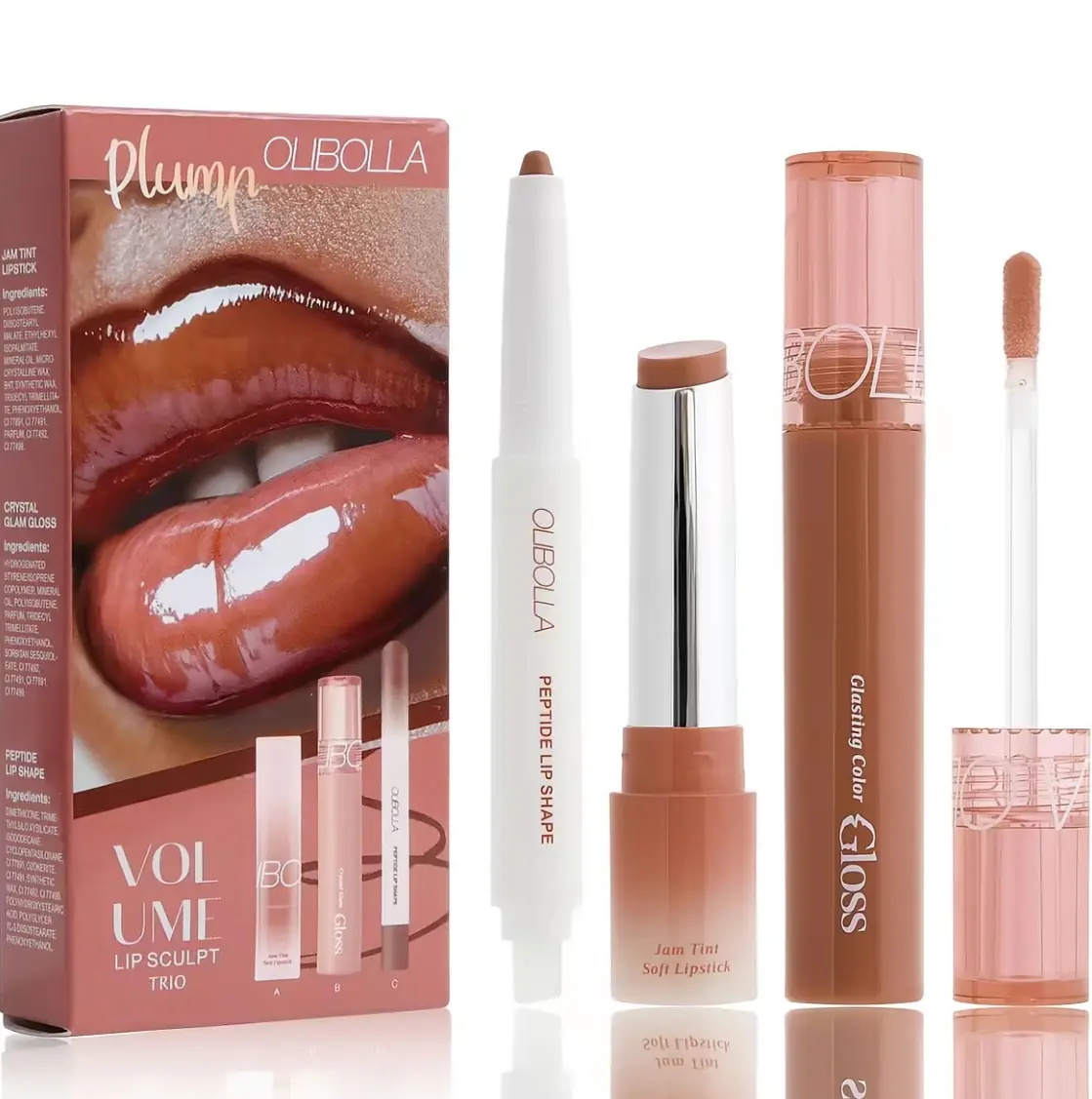 3Pcs Matte Mirror Lip Combo Kit - Multi-Pack Makeup Products, 24-Hour Wear Transferproof Waterproof Fadeproof Lipstick & Lip Gloss, Moisturizing Smooth Liner, Vitality Daily Cosmetic for All Skin Types, Summer Essentials, 24-Hour Wear Lipstick & Lip Gloss