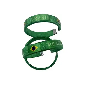 2-Pack 100% Handmade Woven Wristband for World Cup Country Flag Wristband