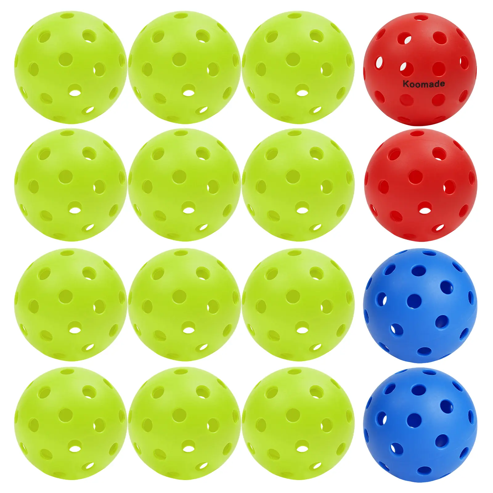 16-Pcs Pack Professional-Grade Pickleball Paddle & Tennis Balls Set - Improved Court Visibility, Durable Crack-Resistant Construction, True Flight, Consistent Bounce for Practice, Indoor/Outdoor Athletes
