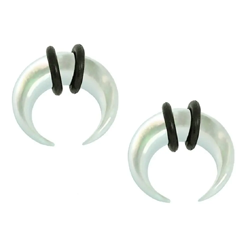 Organic Mother of Pearl Pincher Taper Plugs with O Rings