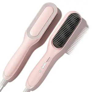 Hair Straightener Brush, Negative Ion Straightening Comb for Women, 10s Fast Heating, Hair Styling Tool for home, Valentine's Gift