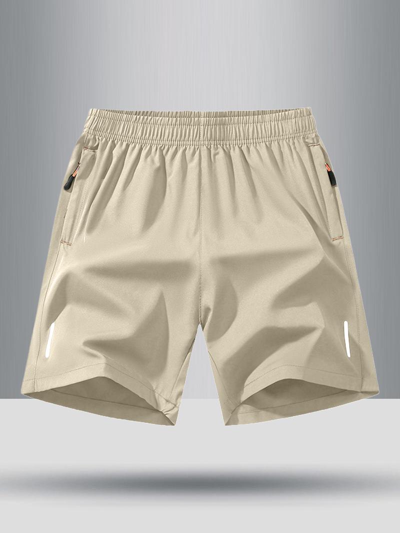 Men's Solid Color Zipper Pocket Shorts - Summer Casual Comfortable Breathable Three-Quarter Pants, Everyday Wear Men's Bottoms, Pack of 5 Men's Solid Color Zipper Pocket Shorts - Summer Casual Comfortable Breathable Three-Quarter Pants, Everyday Wear Men's Bottoms, Pack of 5