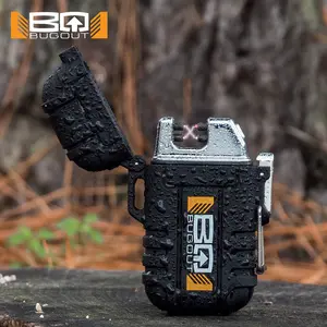 BugOut Black Rechargeable Arc Lighter - Two Arcs, Includes USB Cord