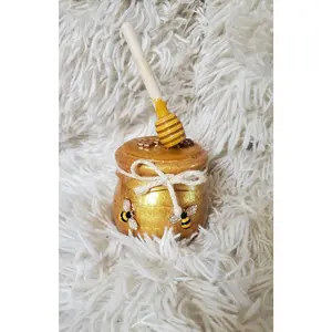 Epoxy Honey Jar with Charm, Jewelry Holder