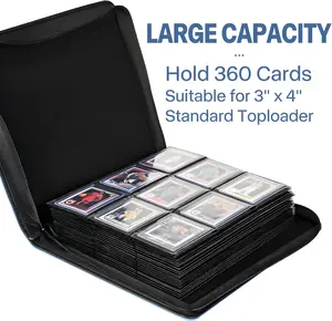 9-Pocket Toploader Binder – Holds 360 3” x 4” Toploader Hard Cases, Card Collection Binder with 20 Double-Sided Pages, Compatible with Trading Cards