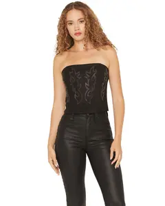 Originality Women's Women'S Faux Suede Boot Stitch Corset - A2490k037ji-Blk