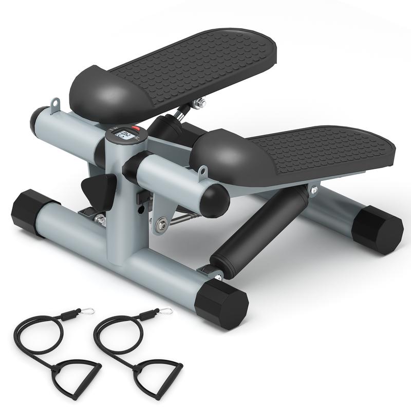 Steppers for Exercise, Space-saving Stair Stepper with Resistance Bands, Mini Stepper for Home And Office Use with 330LBS Loading Capacity, Hydraulic Fitness Stepper with LCD Monitor senior citizen