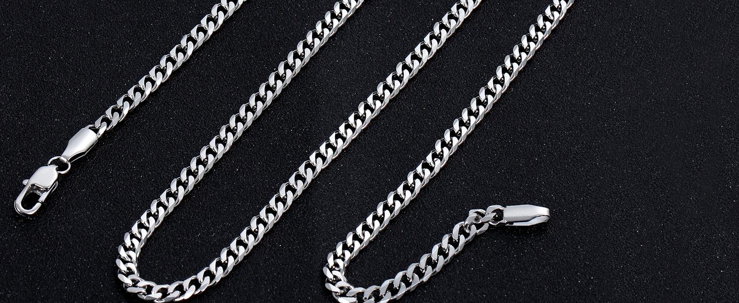 3.5mm Miami Stainless Steel Cuban Chain for Men Cuban Link Curb Chain Necklace for Women Men (Unisex) 3.5mm Miami Stainless Steel Cuban Chain for Men Cuban Link Curb Chain Necklace for Women Men (Unisex)
