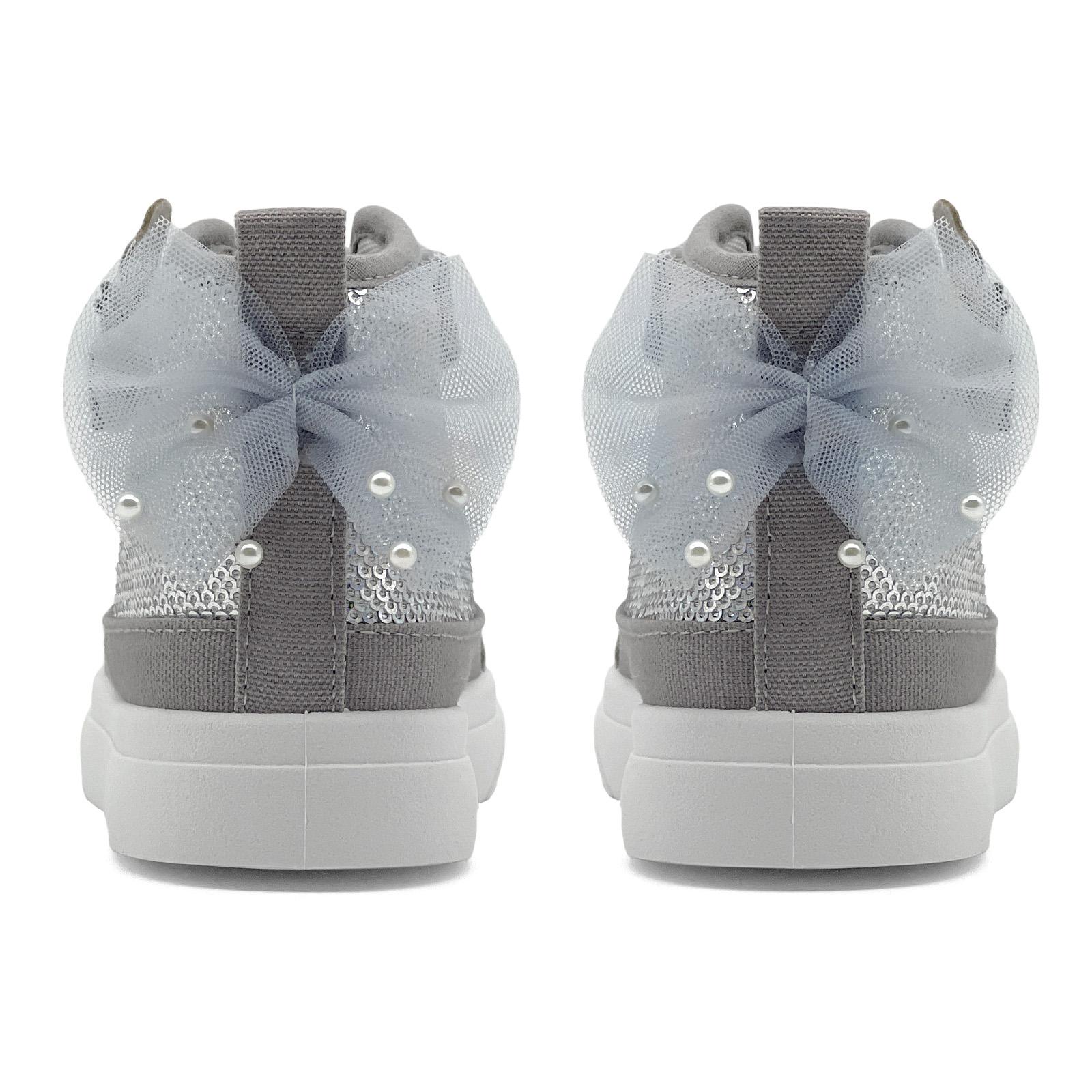 rosyclo Kids' High Top Canvas Casual Trainer Shoes, Trendy Sparkle Sequins Bow & Butterfly Design Sneakers for Toddler Boys & Girls, Sports Footwear for Running & Walking, Trendy High Top