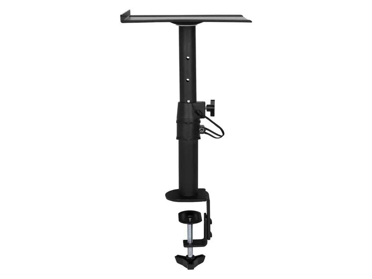 Monoprice 44895 9 x 9 in. Universal Clamp-On Desktop Speaker Mounts Pair Height Tray
