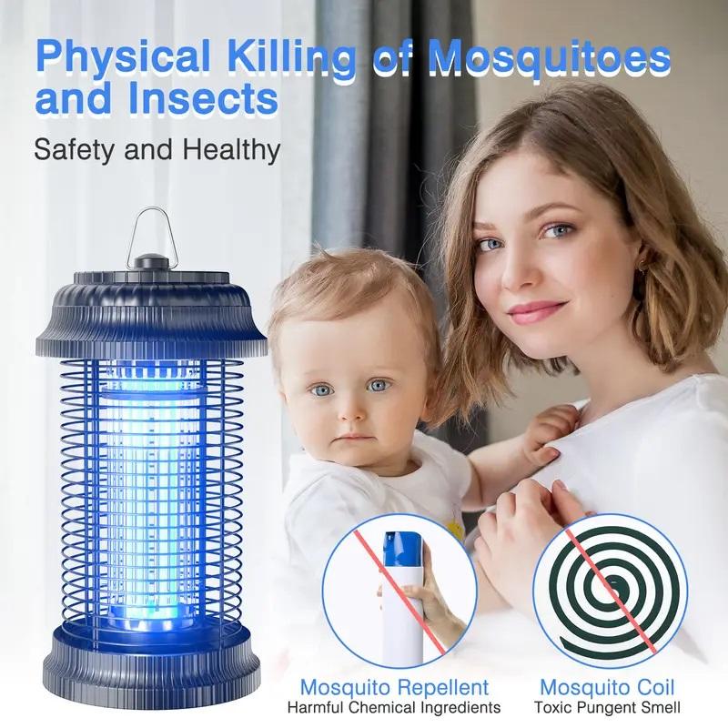 Electronic Mosquito Killer,4500V Ultraviolet Bug Zapper,Straight-in Mosquito Collector, Hanging Rings At The Top, Detachable Cleaning At The Bottom,Safe for Kids/Pets,Perfect for Indoor&Outdoor Use