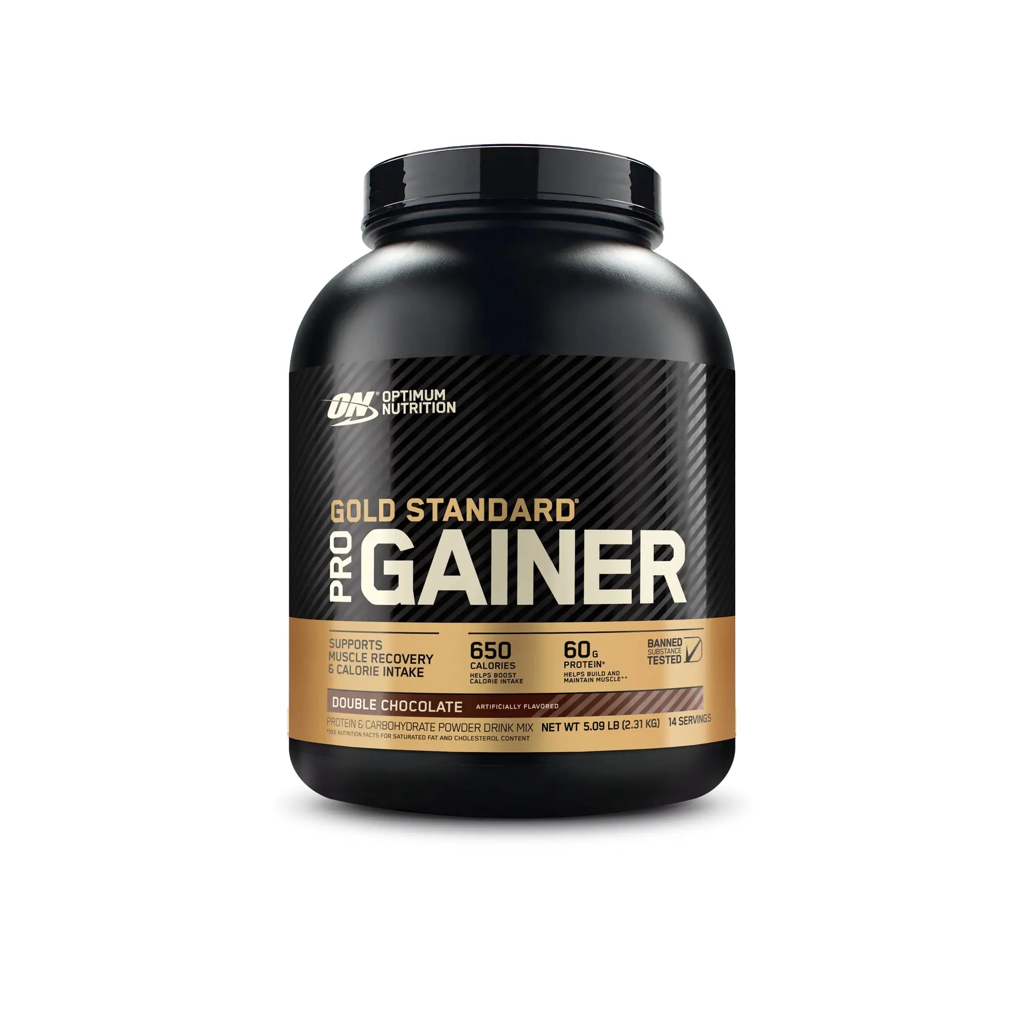 Optimum Nutrition Gold Standard Pro Gainer Protein Powder Tub, 5.09 lb (2.31 kg) Smooth Double Chocolate, Easy Mixing Dietary Supplement for Adults, 14 Servings, Natural & Artificial Flavors, Single Item