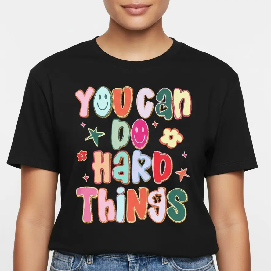 You Can Do Hard Things Teacher Shirt, School Counselor T-Shirt, Special Education Teacher Shirt, SPED Teacher Shirt Gift Casual Top Womenswear Streetwear Crewneck Shortsleeve Tshirt Essential Cotton Tee