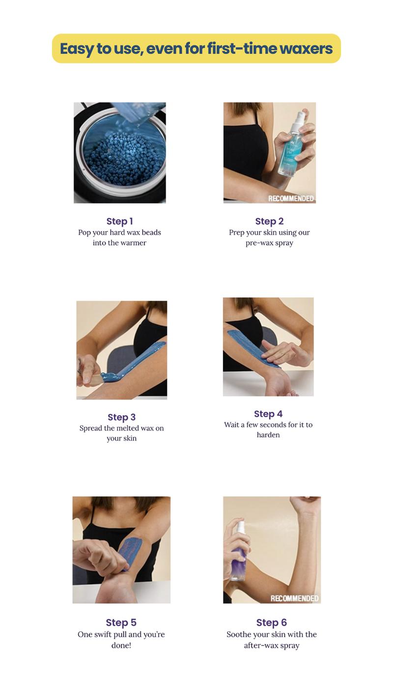 TRESS WELLNESS Bikini Star Hard Wax Beads – Sensitive Skin Formula – No Strip Needed – Brazilian, Face, Legs, Underarms, Bikini – Gentle At-Home Wax for Coarse Hair – Salon Quality Wax – Smooth Body Care – Hair Removal Waxing