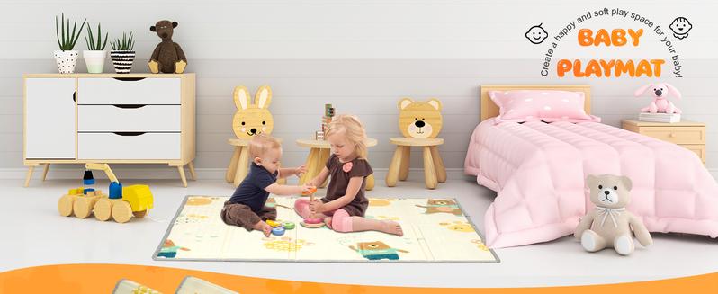 Foldable Baby Play Mat, Travel, Indoor and Outdoor Mat, Tummy Time and Crawling Mat for Infants, Babies, Toddlers, Easy to Storage and  (47'' X 47'')