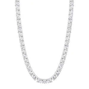 Tennis Necklace 18K Gold Plated Men and Women 4mm VVS Round Cut  Fashion Elegant Chain Jewelry, Daily Wear clean girl jewelry FathersDayGift TikTokShopBlackFriday