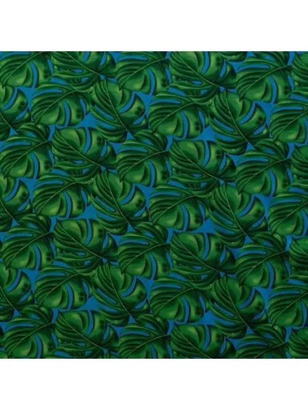 All Over Monstera Leaf Bright Print Polyester Fabric - 36x45in Islands Fabric with Continuous Cuts for Sewing & Soft Furnishings, All Over Monstera Leaf Fabric