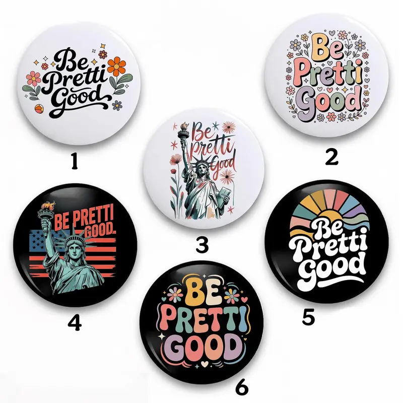 Be Pretti Good Pin Button 13 Packs Retro & Vibrant Style Activism Accessory Political Protest Gear Unique Designs High-Quality Metal Shell