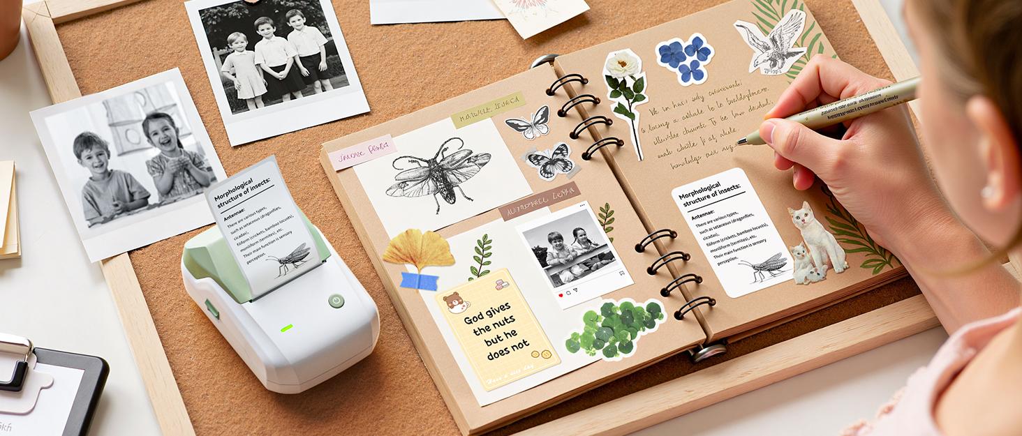 Niimbot Thermal label printer B1 sticker printer -2 Inch Mini Label Sticker Printer Came with One Roll White Label(2'' x1.18'')，Multiple Templates for Creative DIY, Small Business,Office,Home,School，App Editing,BPA-Free Thermal Label