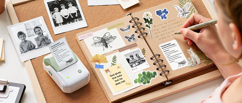 Niimbot Thermal label printer B1 sticker printer -2 Inch Mini Label Sticker Printer Came with One Roll White Label(2'' x1.18'')，Multiple Templates for Creative DIY, Small Business,Office,Home,School，App Editing,BPA-Free Thermal Label