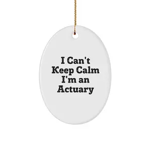 Funny Actuary Gifts from Friends, Unique Oval Ornament I Cant Keep Calm Im An Actuary, Christmas Decorations for Actuary Men Women Family