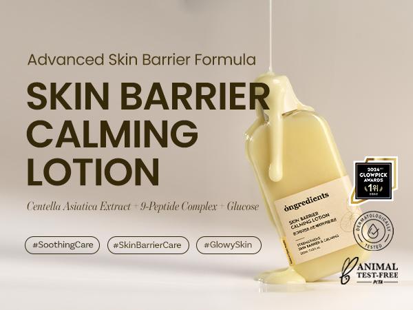 [ongredients Official Shop] Skin Barrier Calming Lotion 220ml - Centella Asiatica Extract & 9-Peptide Complex - Lightweight Non-Sticky Facial Moisturizer for Dry & Sensitive Skin -  Hydrating Soothing Moisturizing