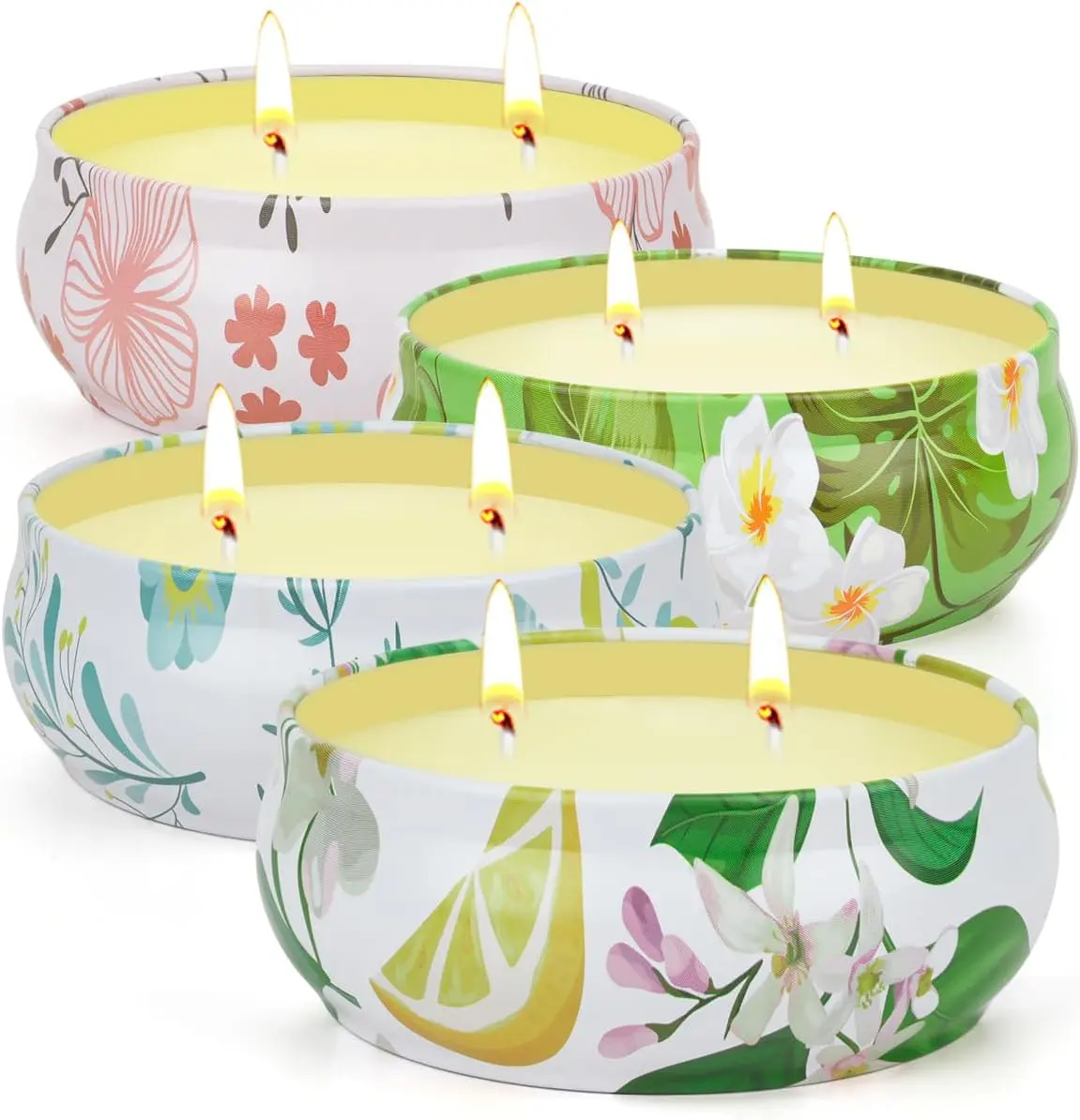 Citronella Candles Outdoor, 4 Pack Soy Wax Lemongrass Candles, Decorative Jar Scented Candle for Patio Garden Backyard Camping Summer, 240 Hours  Time