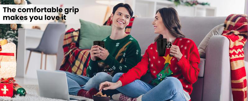 Pukomc Coffee Mug with Rotatable Wooden Handle 16 Ounces Ceramic Leak-Proof Scalding-Proof Reusable Drinkware Ergonomic Revolver Handle Design Heat Resistant Classic Style Mug Tumbler Washable Reuse American Flag Design